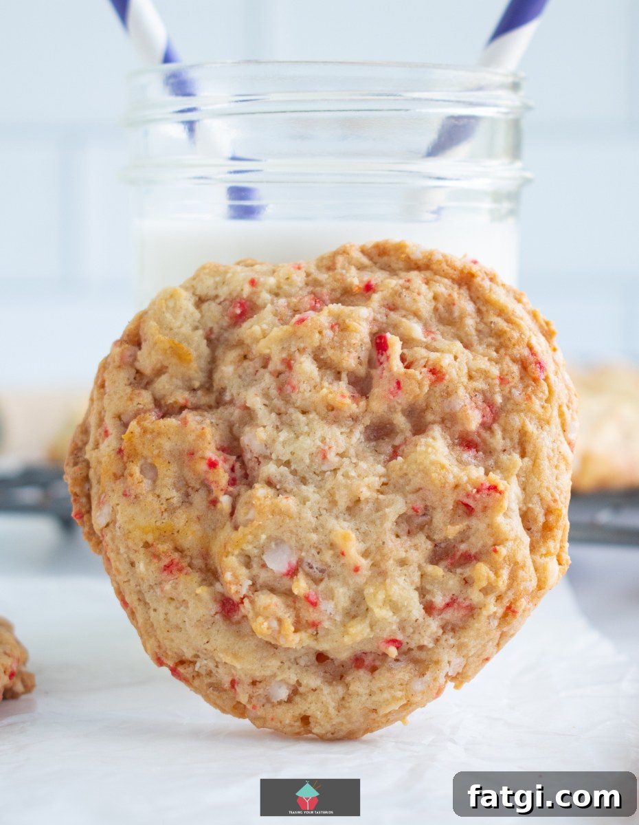 Candy Cane Cream Cheese Cookies are perfect for Christmas. Soft and chewy cookies sprinkled with candy cane bits throughout. Easy Christmas cookie recipe and great for cookie trays.