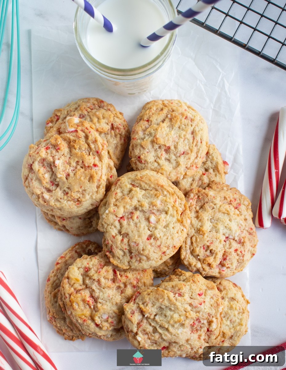 Candy Cane Cream Cheese Cookies are perfect for Christmas. Soft and chewy cookies sprinkled with candy cane bits throughout. Easy Christmas cookie recipe and great for cookie trays.