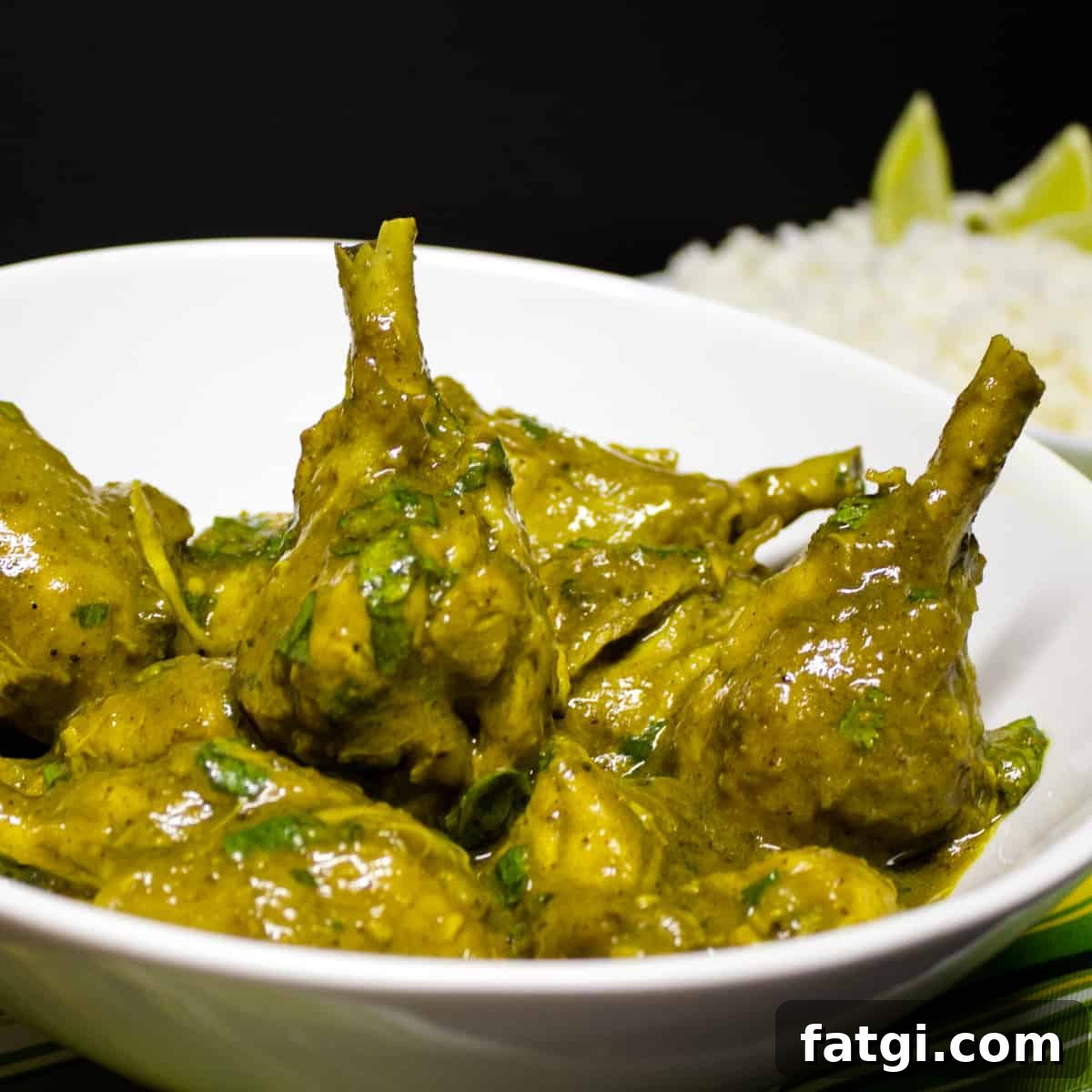 A close up picture of chicken curry.