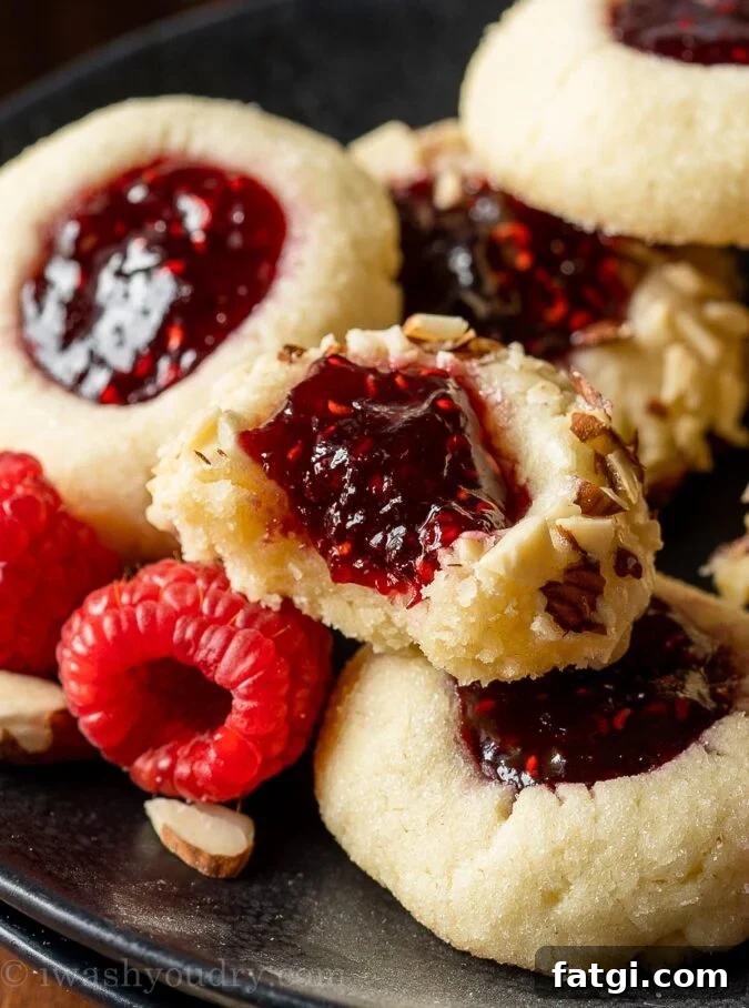 bite of thumbprint cookie
