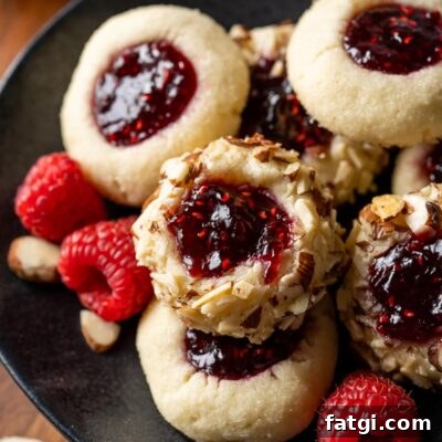 Plate of thumbprint cookies