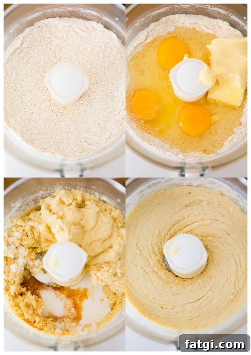 Process shots showing how to make the batter