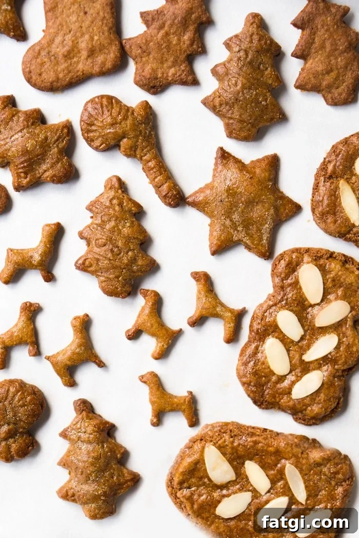 Keto speculoos cookies in Christmas shapes