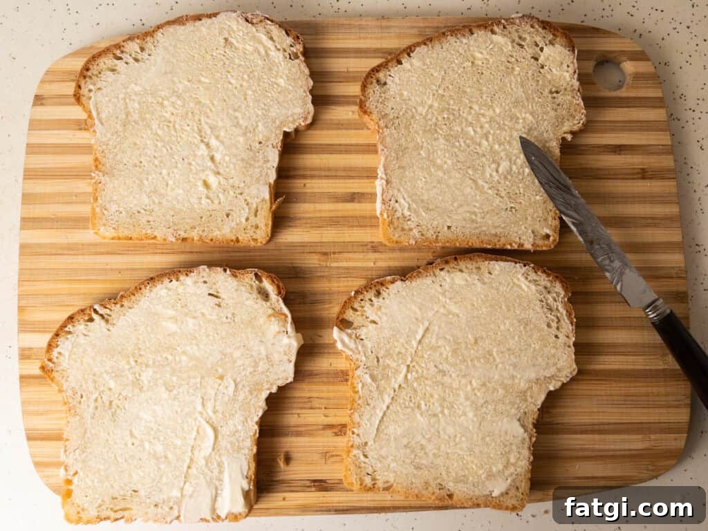 Ham and Cheese Sandwich in the air fryer step 1