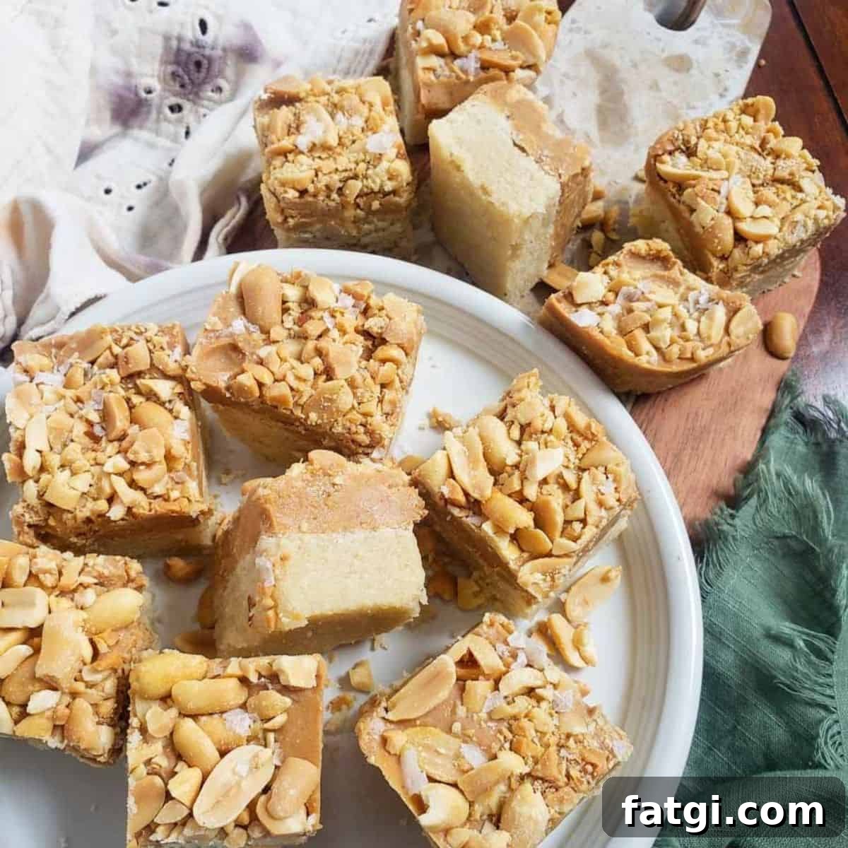 Peanut Butter Bars on a plate.