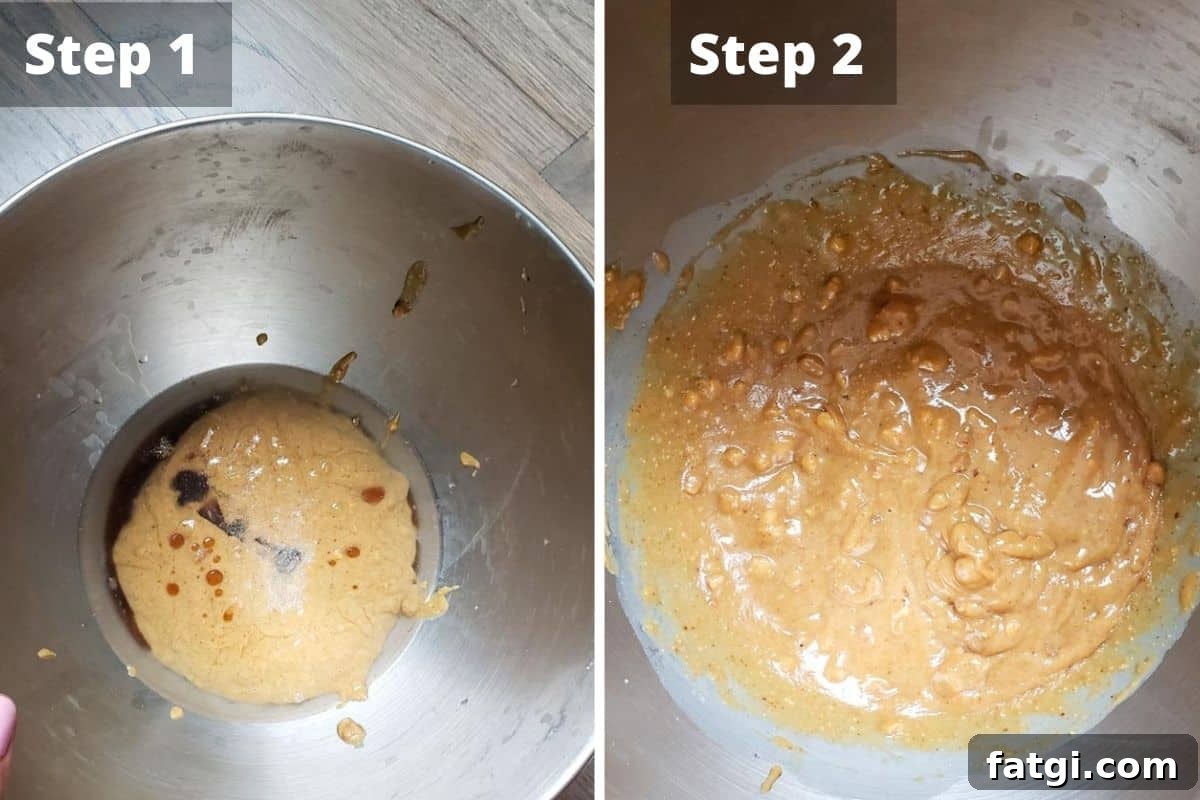 Steps to make peanut butter bars.
