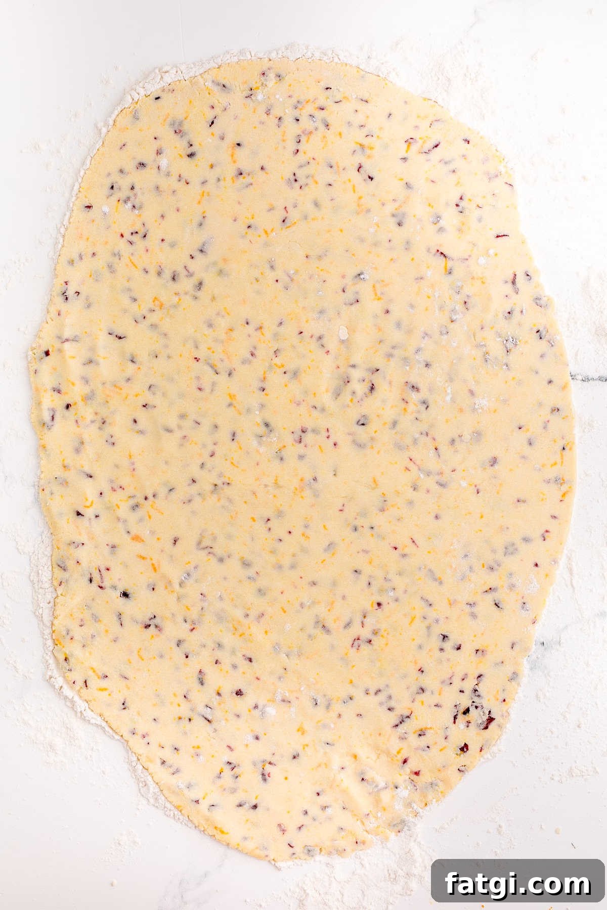 Rolled out cookie dough.
