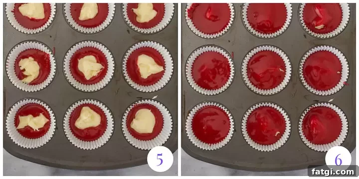 Red Velvet Cheesecake Cupcakes Recipe with Cream Cheese Swirl 5 how to assemble red velvet cheesecake cupcakes