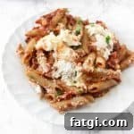 Cheesy one-skillet baked ziti recipe