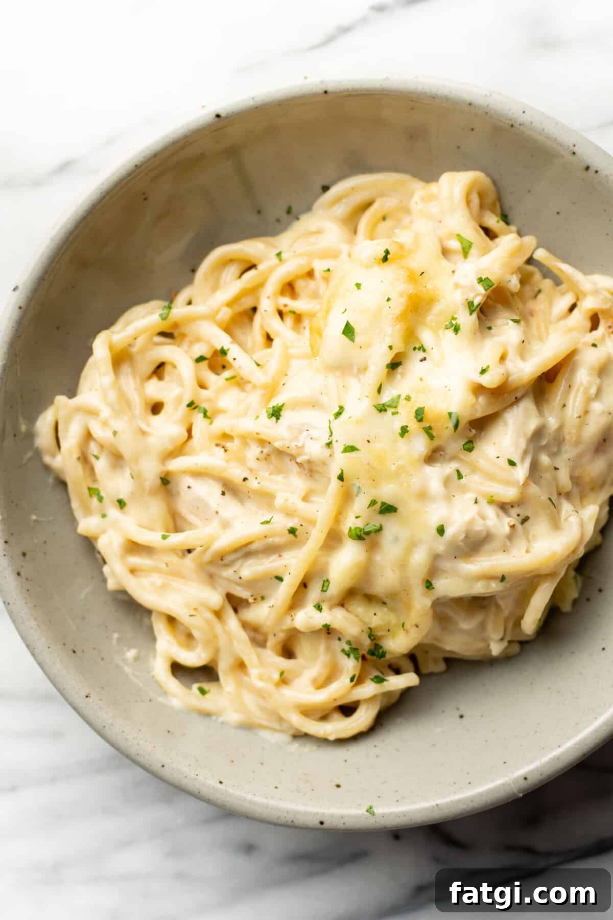 Creamy Ranch Chicken Spaghetti Recipe 6 a bowl of ranch chicken spaghetti