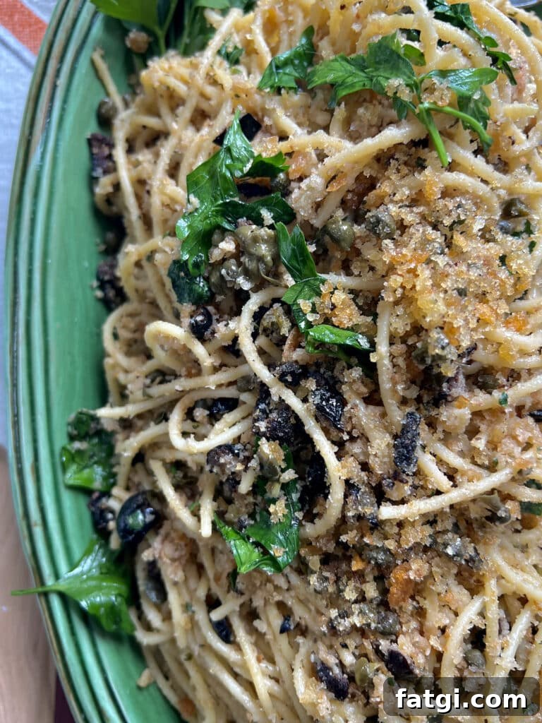 St Joseph's Pasta in green platter with parsley garnish.
