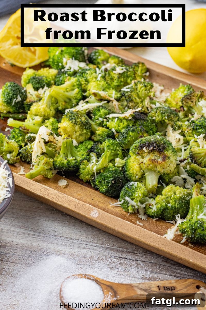 roasted broccoli topped with parmesan cheese