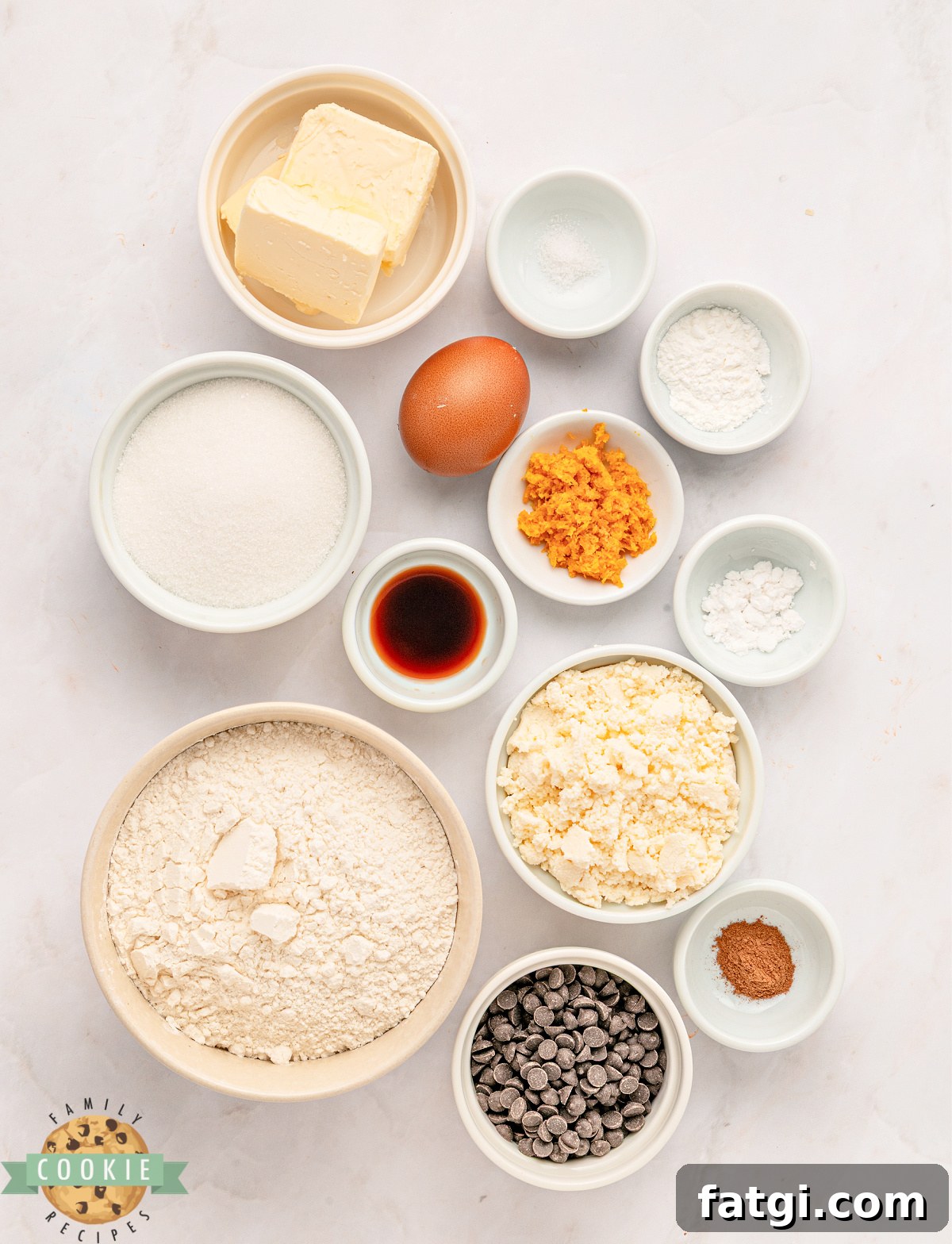 Ingredients in Soft Cannoli Cookies recipe.