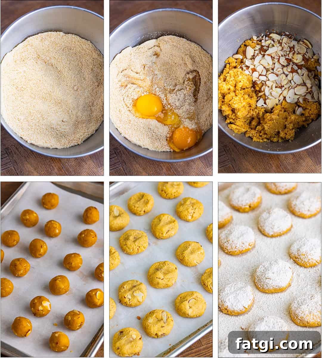 Step-by-step process images for making the cookies