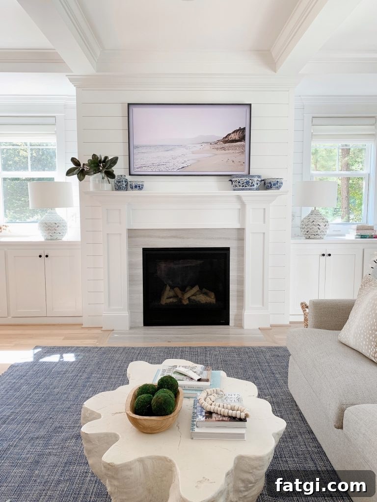 55" Samsung Frame tv in a living room