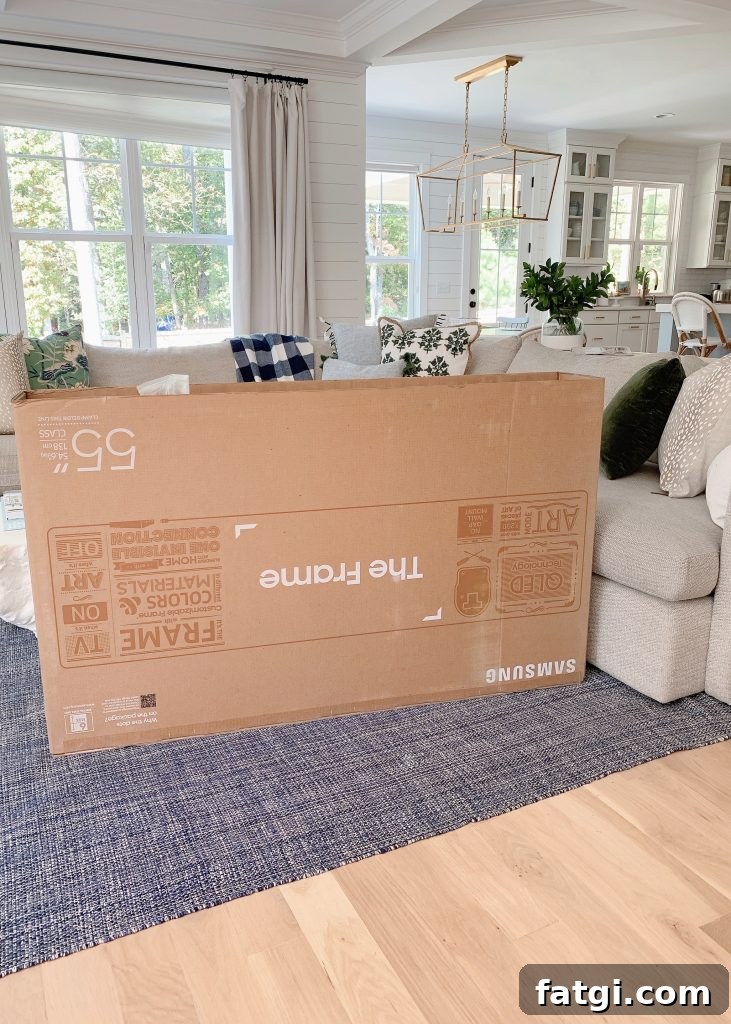 Samsung Frame tv in a box