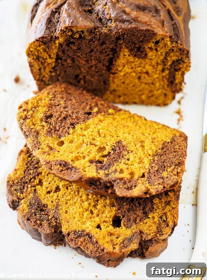 Chocolate Swirled Brown Sugar Pumpkin Loaf