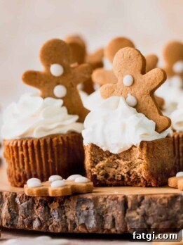 Bite missing from mini gingerbread cheesecakes.