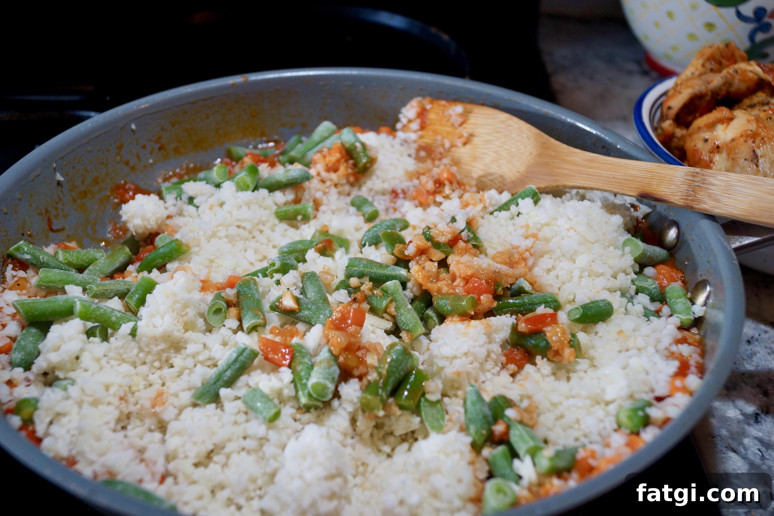 Frozen cauliflower and green beans