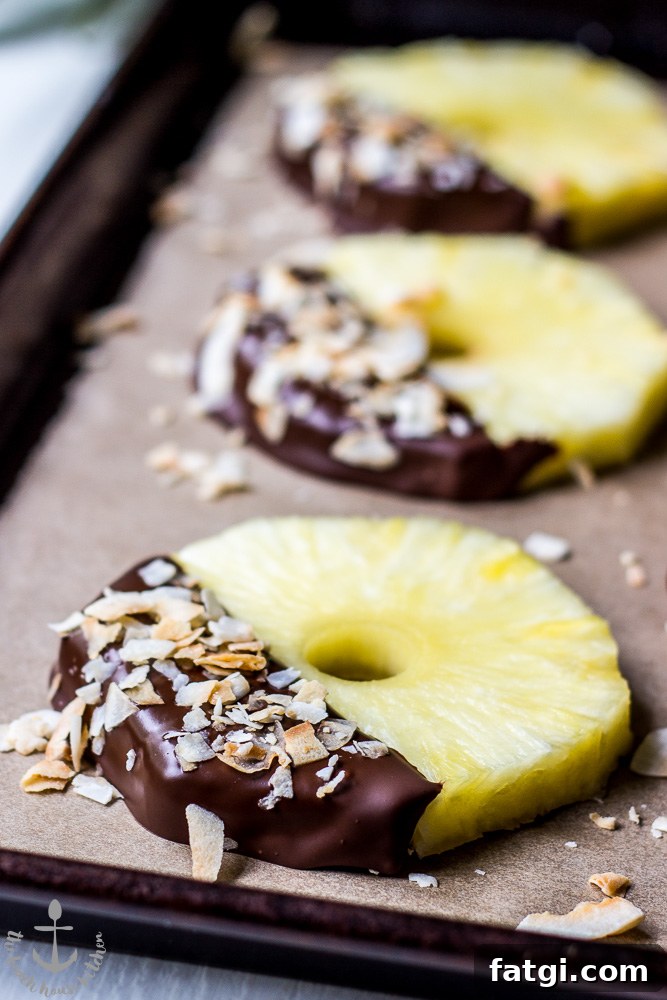 Chocolate Dipped Pineapple Slices with Toasted Coconut 2 Chocolate Dipped Pineapple Slices