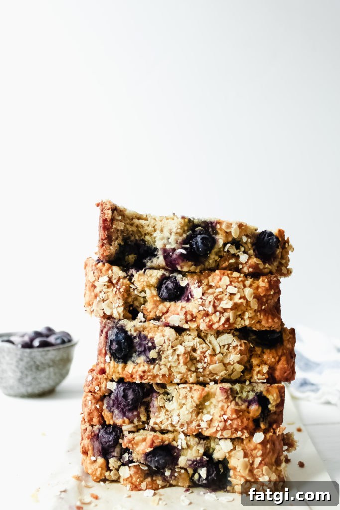 Blueberry Oatmeal Banana Bread Vegan
