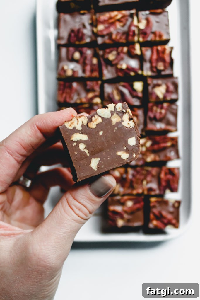 4-Ingredient Salted Chocolate Pecan Fudge Vegan Paleo Gluten Free
