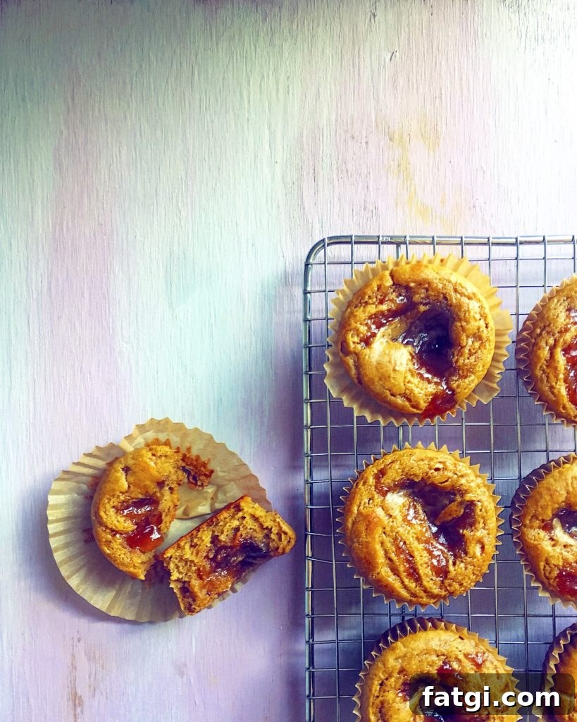 Flourless Peanut Butter & Jelly Muffins