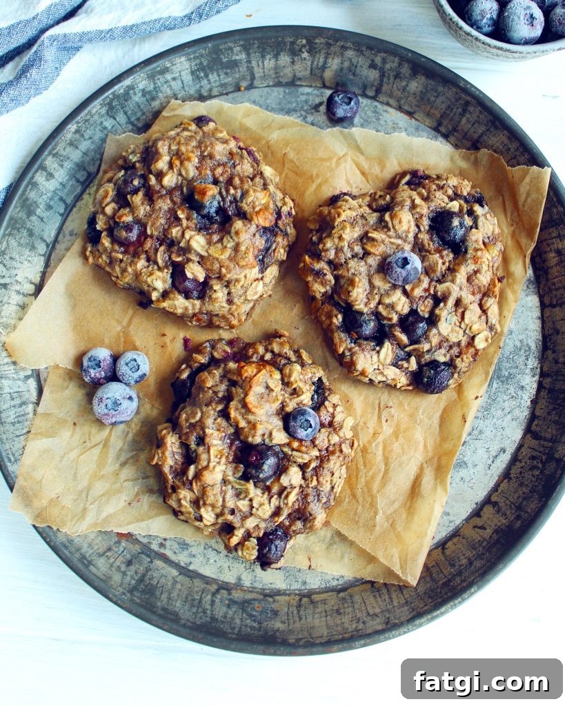 Blueberry Banana Breakfast Cookies Vegan Gluten-Free