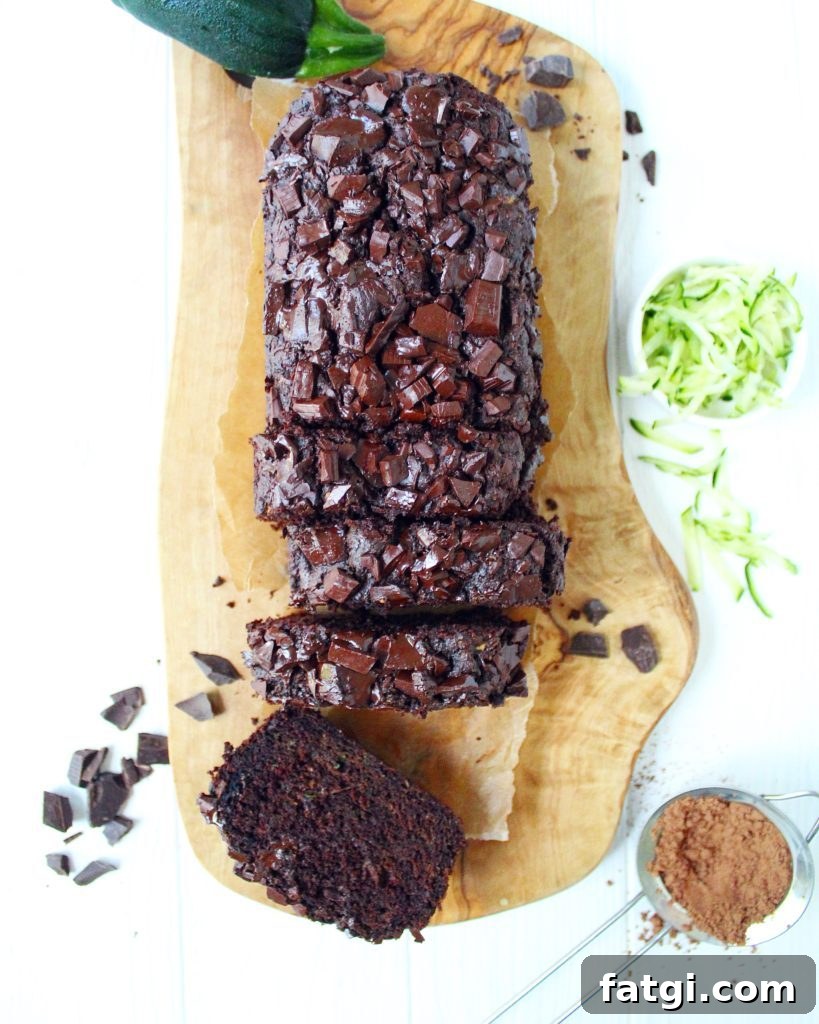 Whole Wheat Double Chocolate Zucchini Bread