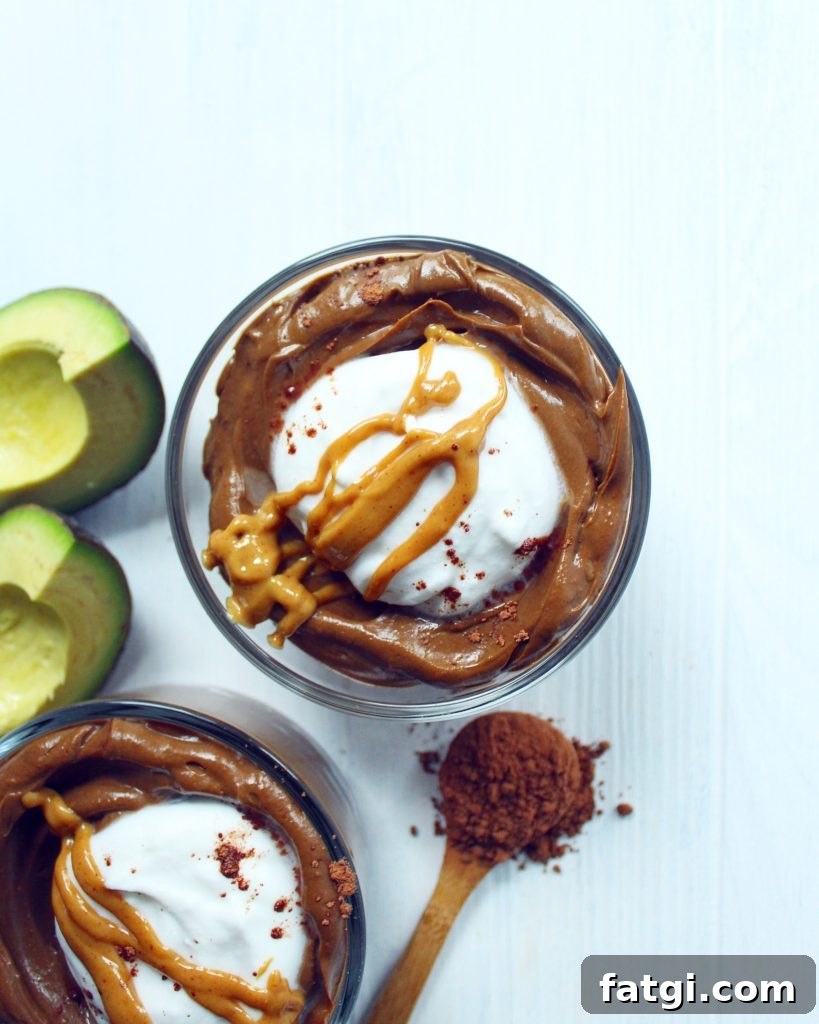 Vegan Paleo Gluten Free Healthy Chocolate Peanut Butter Avocado Pudding
