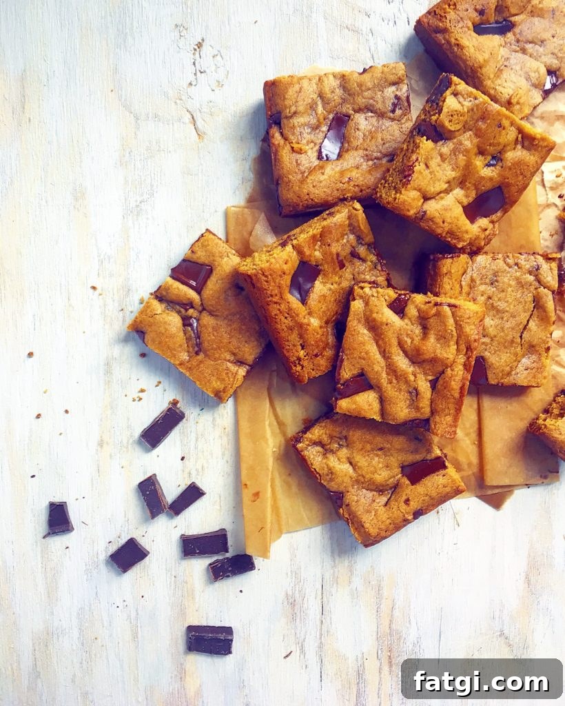 Coconut Oil Chocolate Chunk Blondies