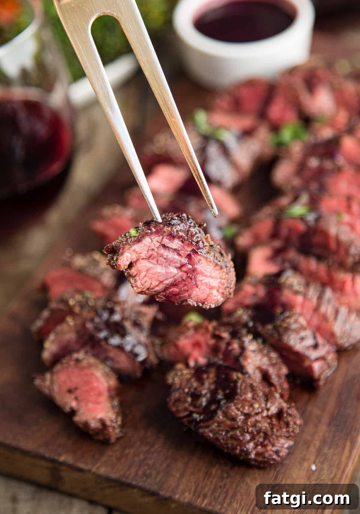 A small slice of beef