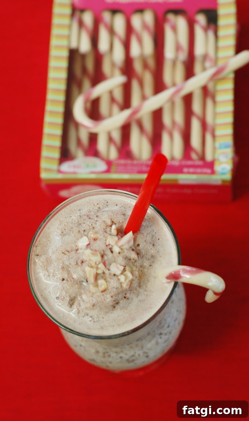 Vegan Peppermint Chocolate Chip Holiday Shake