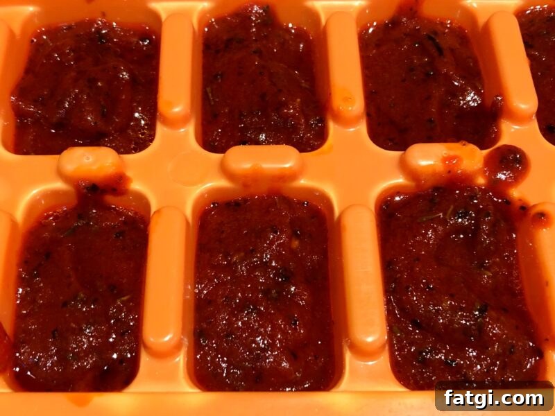 Baked Chicken Marinara Recipe 5 tomato sauce in an ice tray
