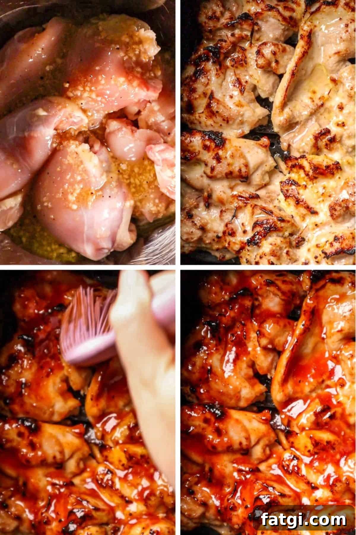 Air Fryer BBQ Chicken Thighs 3 how to make Easy BBQ boneless skinless Air Fryer Chicken Thighs