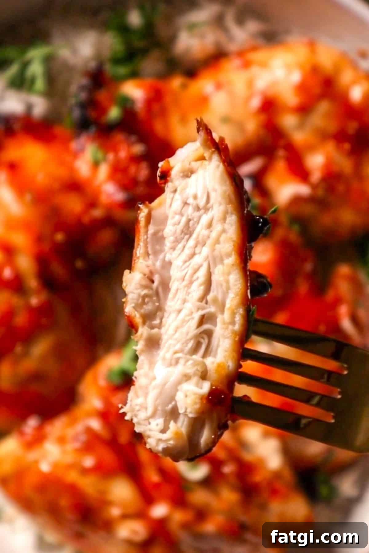 Air Fryer BBQ Chicken Thighs 5 skinless bbq chicken thighs in air fryer