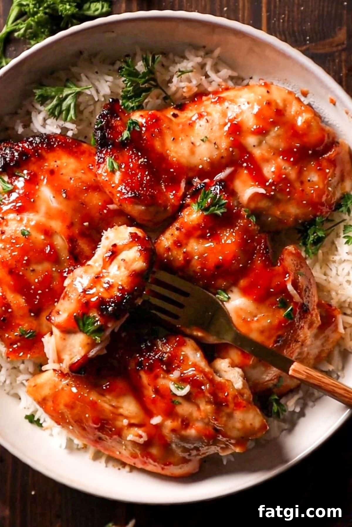 Air Fryer BBQ Chicken Thighs 6 bbq chicken in air fryer