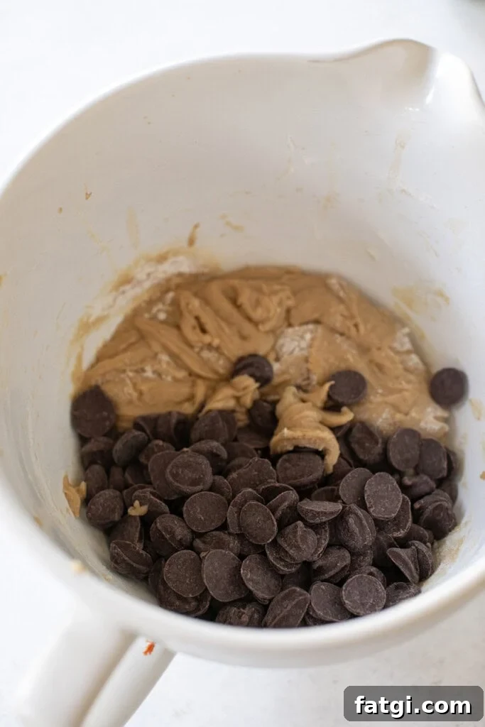 Super Cookie Chips™ Semisweet Chocolate Baking Chips with cookie batter.