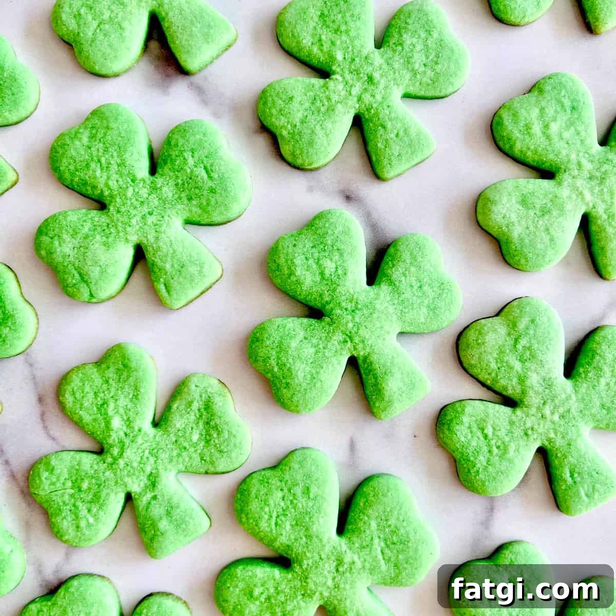 Green Shamrock Sugar Cookies
