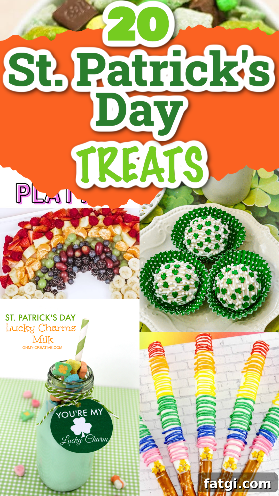 A pin image collage of St. Patrick's Day treats