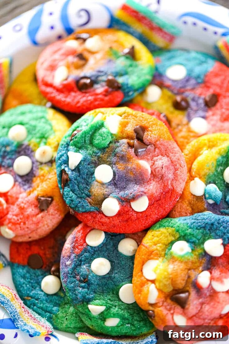 Rainbow Chocolate Chip Cookies