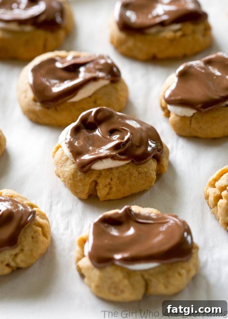S'mores Thumbprints - a small graham cracker cookie topped with marshmallows and chocolate.
