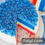 This Fourth of July cheesecake cake is a festive summer dessert, and is easier to make than you’d think!