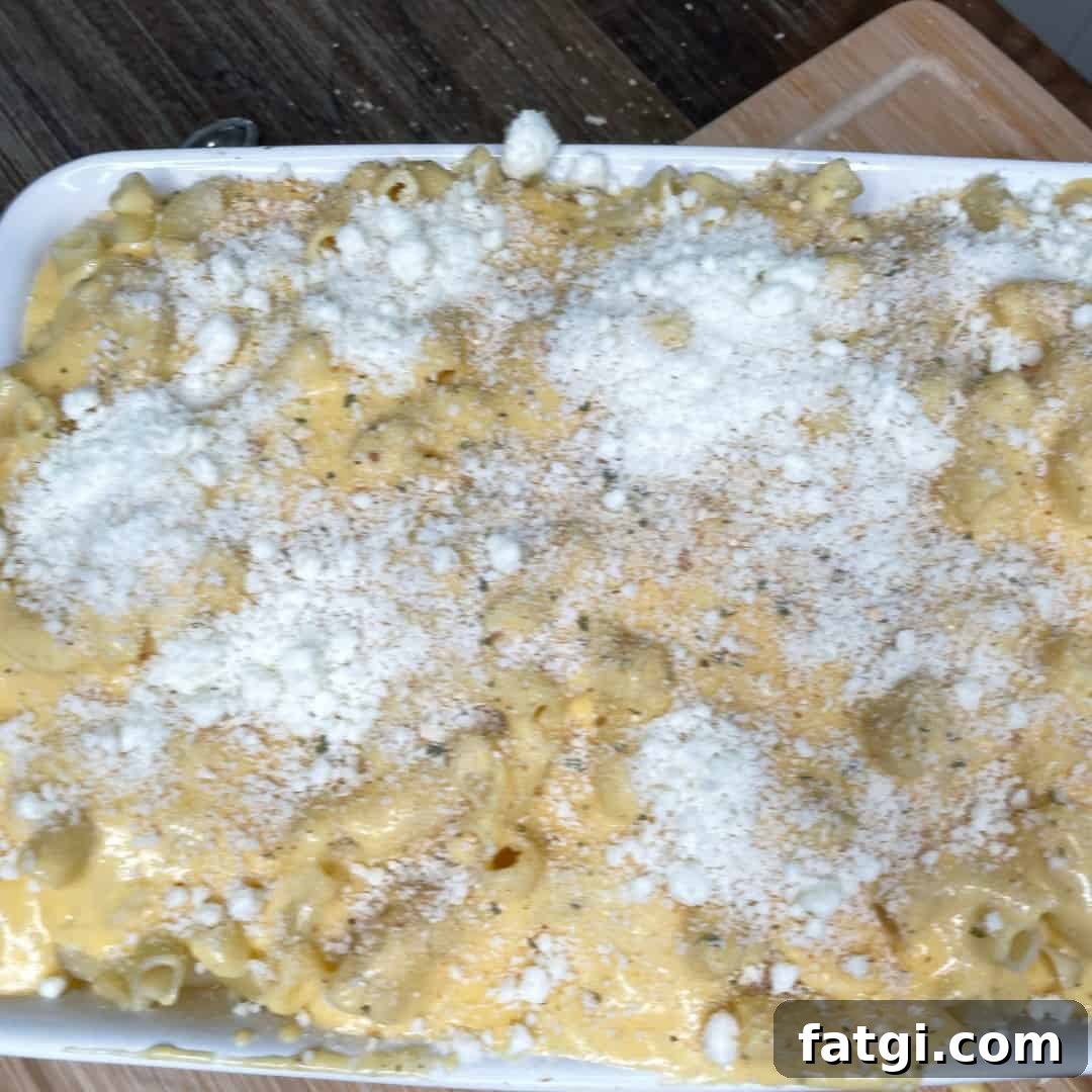 golden crust on baked macaroni and cheese